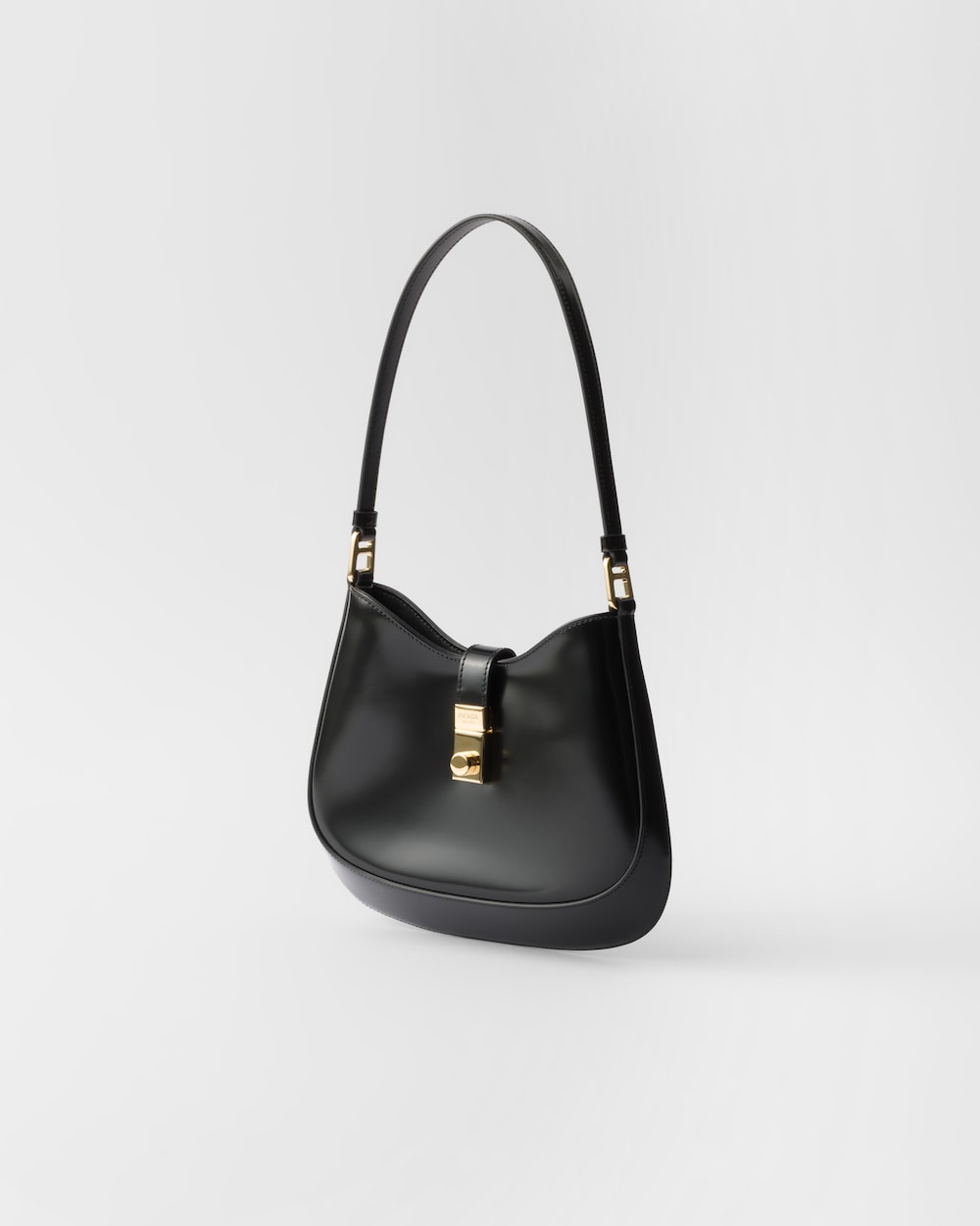 Prada Cleo Brushed Leather Shoulder Bag With Clasp Closure - Image 2